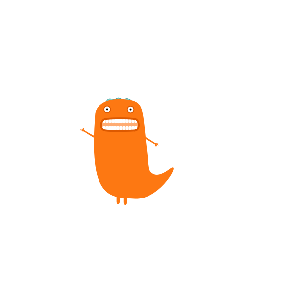 Orange Monster vector illustration