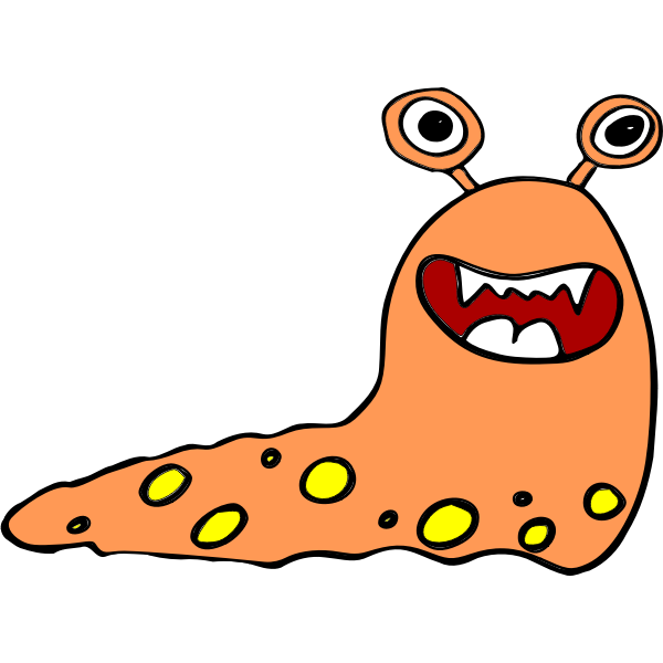 Orange cartoon monster.