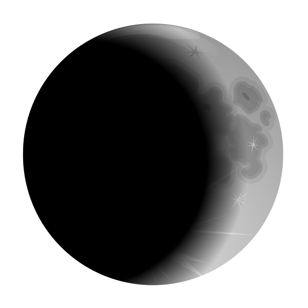 Illustration of crescent black moon