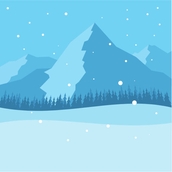 Mountainous landscape in winter