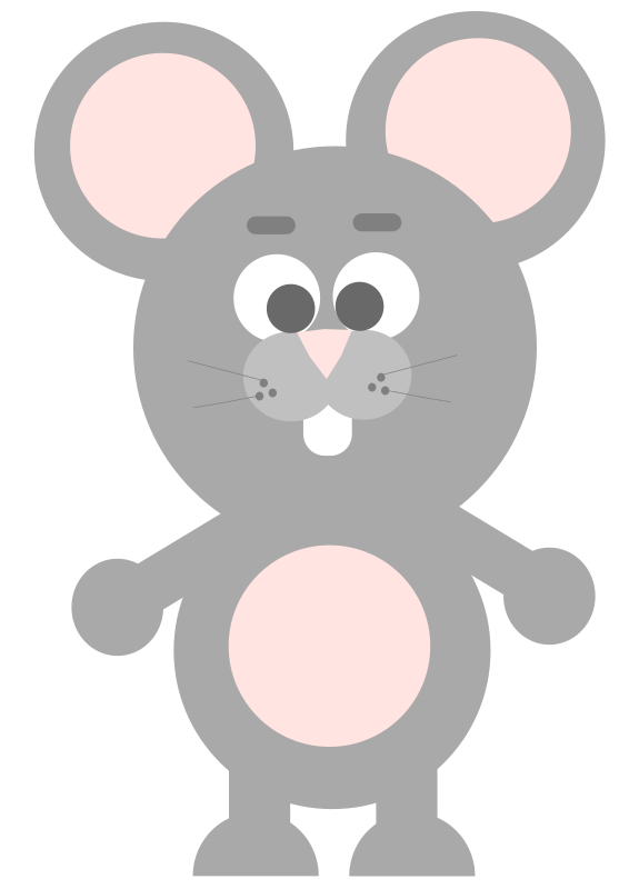 Vector drawing of cartoon mouse as presenter