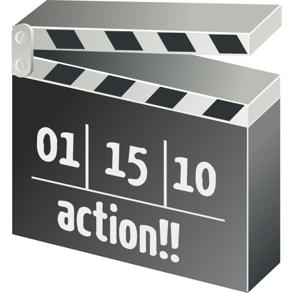 Filming action clapper board vector illustration