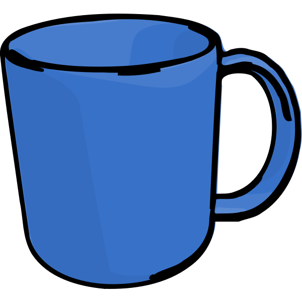 Vector image of blue hot beverage mug