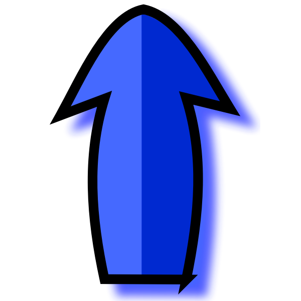 Outlined blue arrow