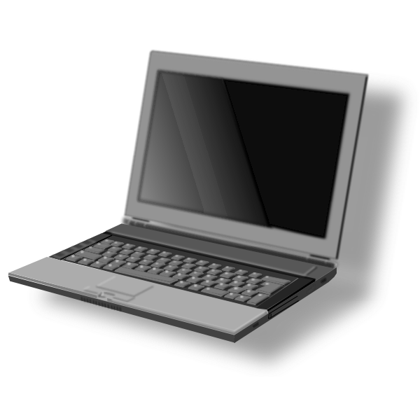 Vector image of front view of laptop PC