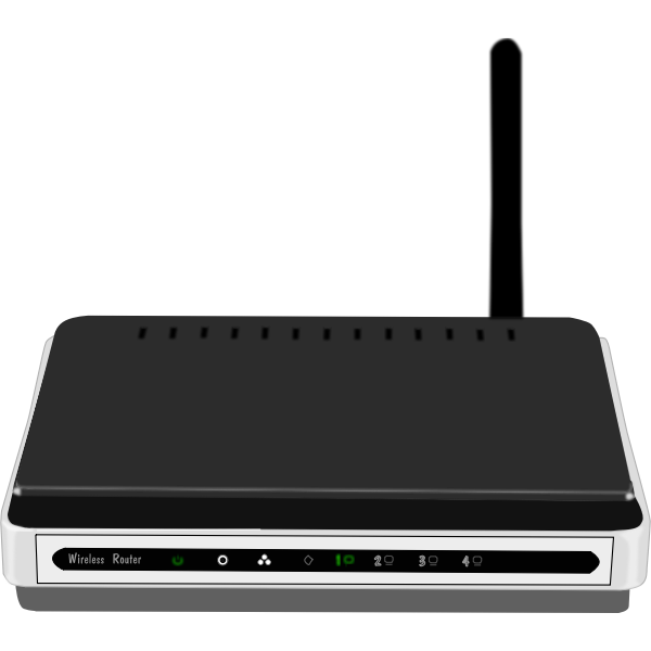 Wireless router with an antenna vector image