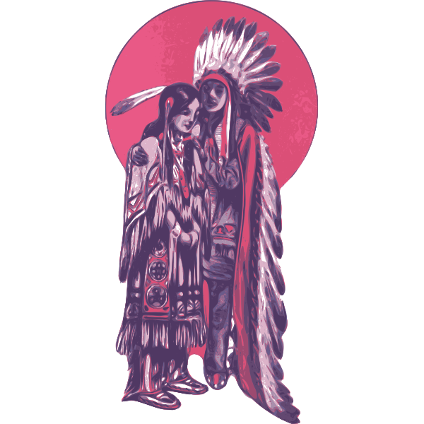 Native American couple vector image