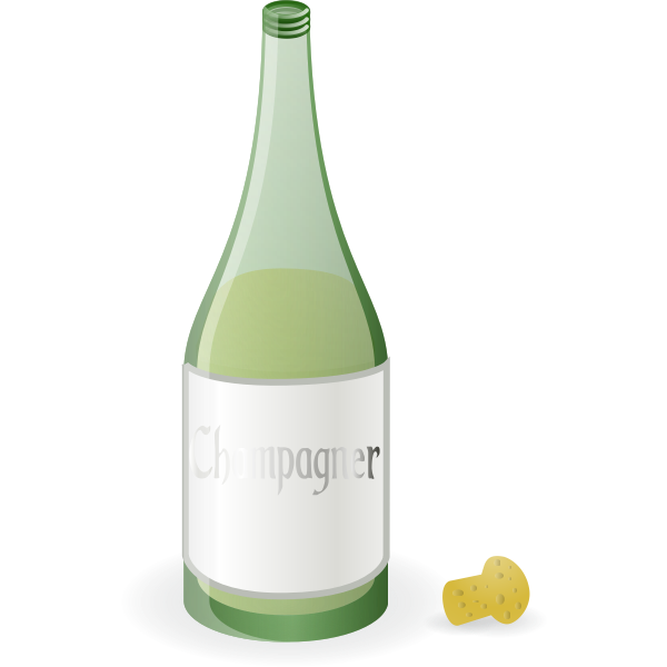 Vector graphics of bottle of champagne