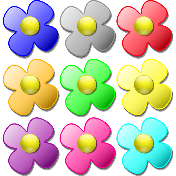 Game marbles - flowers