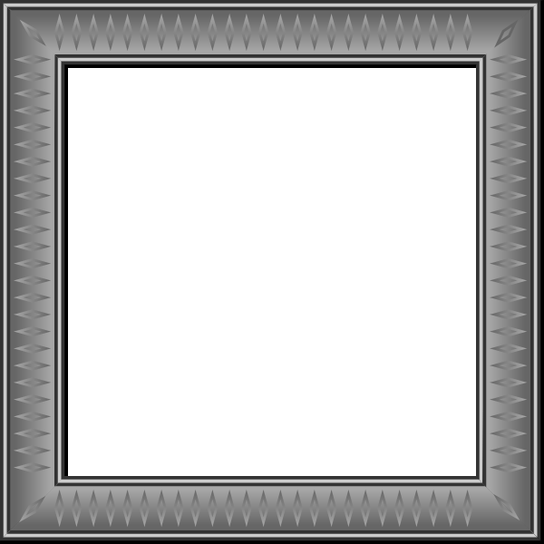 Vector drawing of square frame with rhomboid decorations