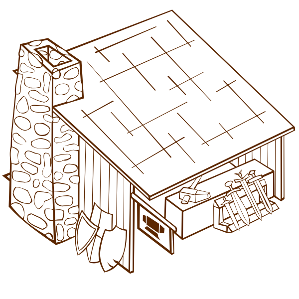 Vector drawing of role play game map icon for a blacksmith