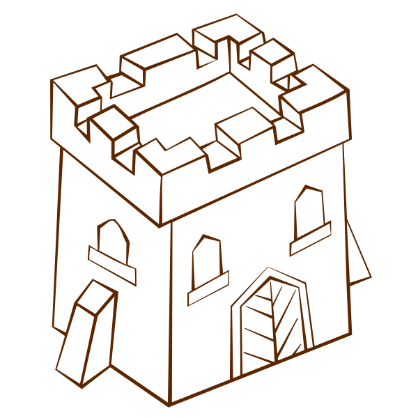 Vector clip art of role play game map icon for a tower square