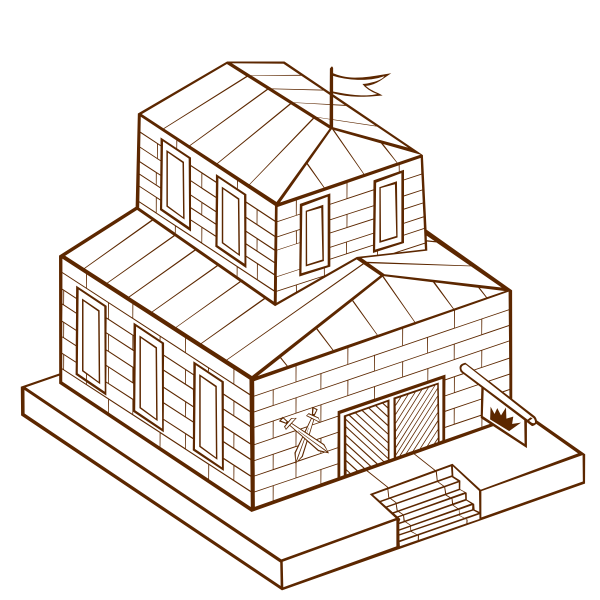 Vector image of role play game map icon for a townhall