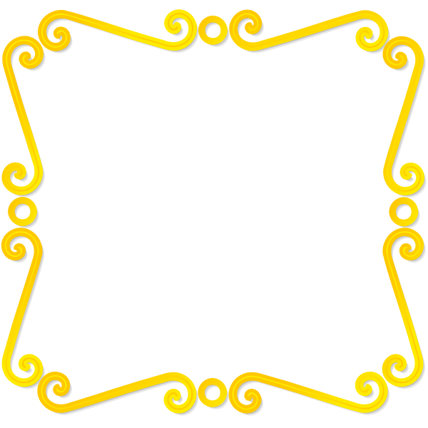 Vector drawing of thin golden mirror frame