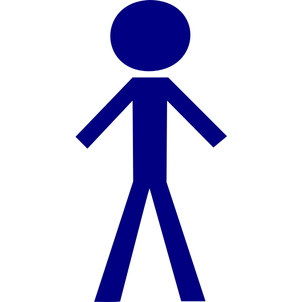 Vector illustration of blue male stick figure