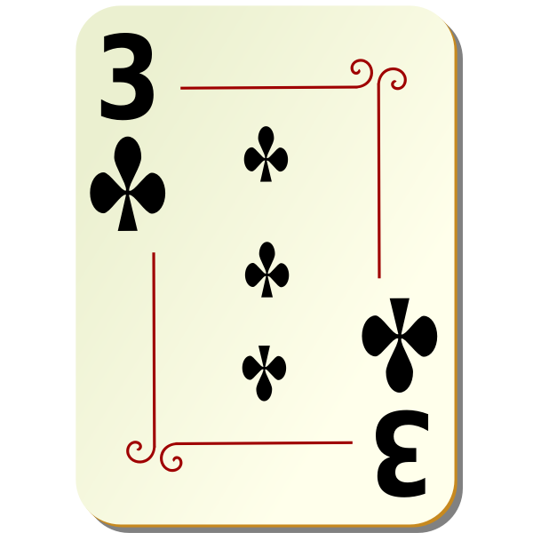 Three of clubs vector drawing