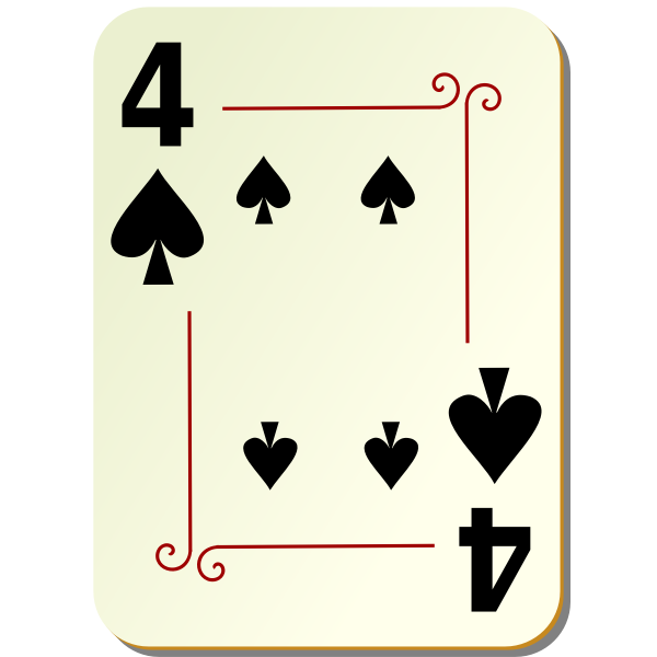 Four of spades playing card vector illustration