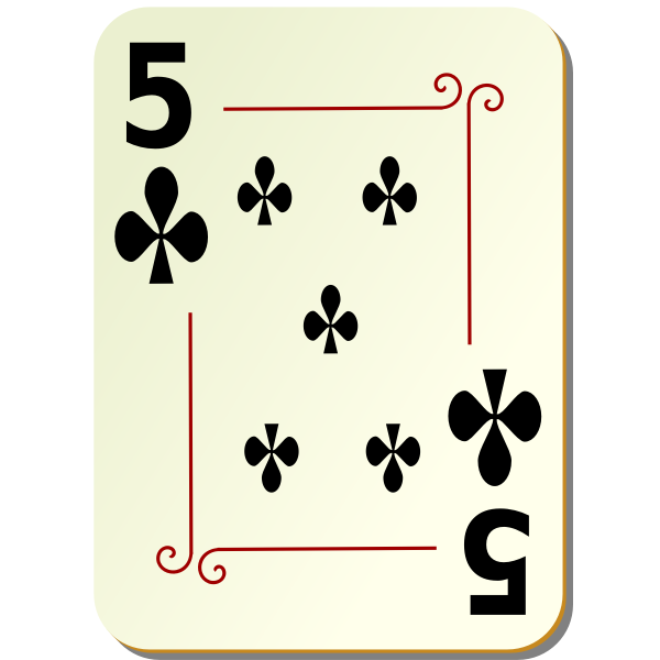 Five of clubs vector image