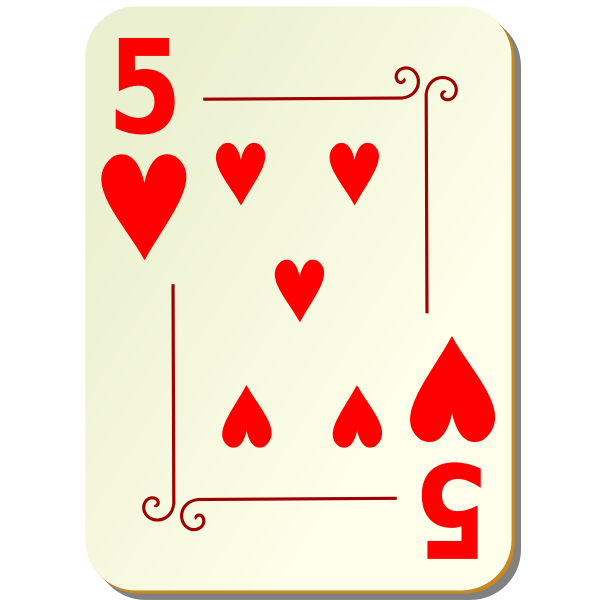 Five of hearts vector clip art