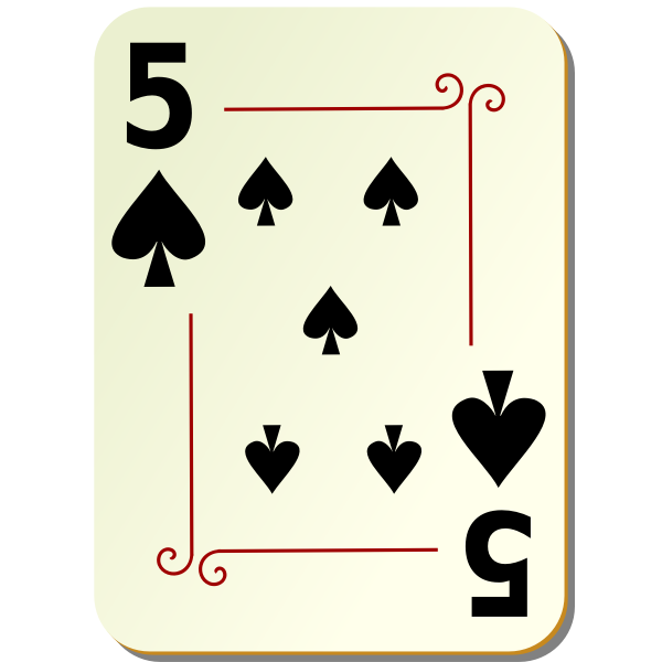 Five of spades playing card vector illustration