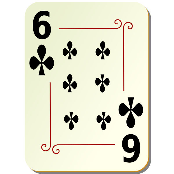 Six of clubs vector clip art