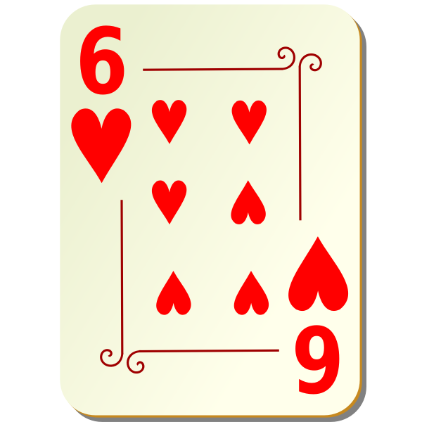 Six of hearts vector graphics