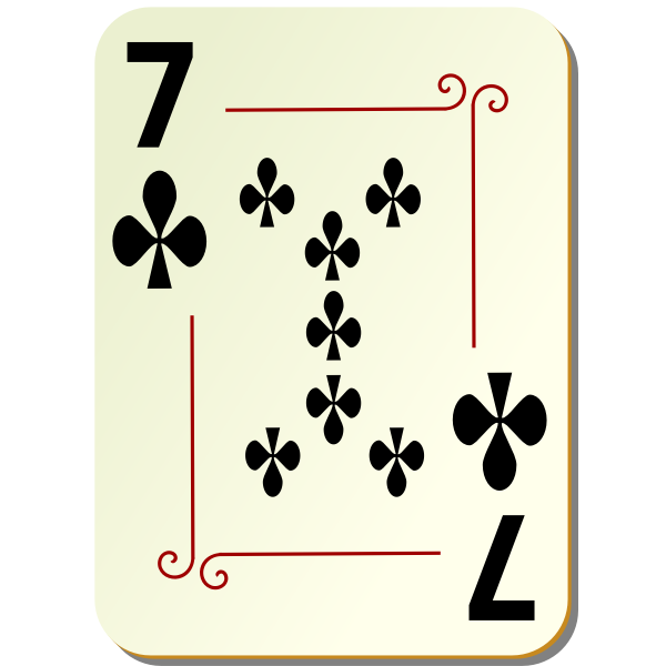 Seven of clubs vector graphics