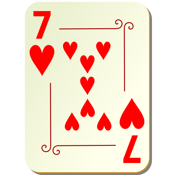 Seven of hearts vector drawing