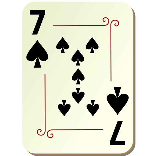 Seven of spades playing card vector illustration