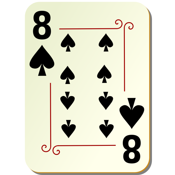 Eight of spades playing card vector illustration