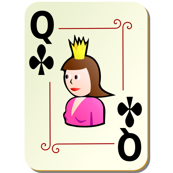 Queen of clubs vector clip art