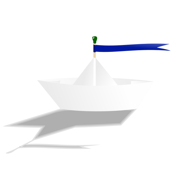 Paper boat vector drawing