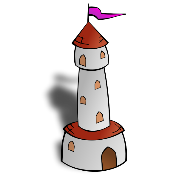 Round Tower with Flag Vector