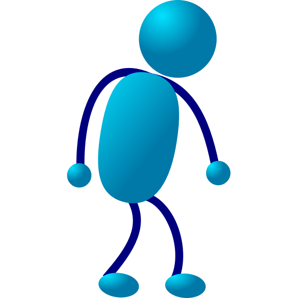 Blue stick man figure vector illustration