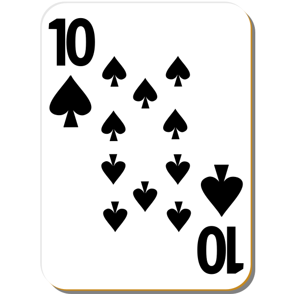 Ten of spades playing card vector clip art