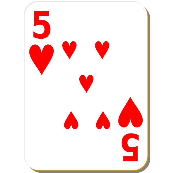 Five of hearts vector drawing