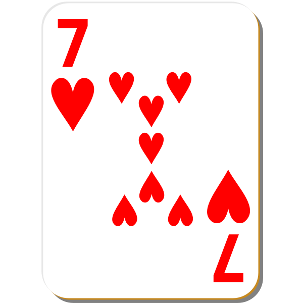 Seven of hearts vector clip art