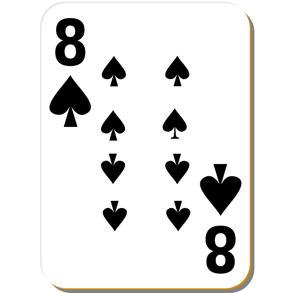 Eight of spades playing card vector drawing