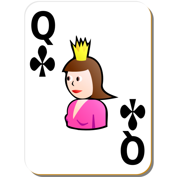 Queen of clubs vector clip art