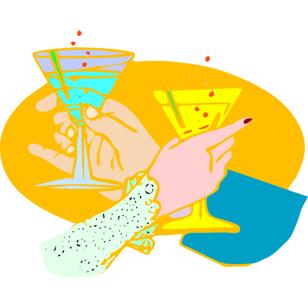 Vector illustration of drink toast