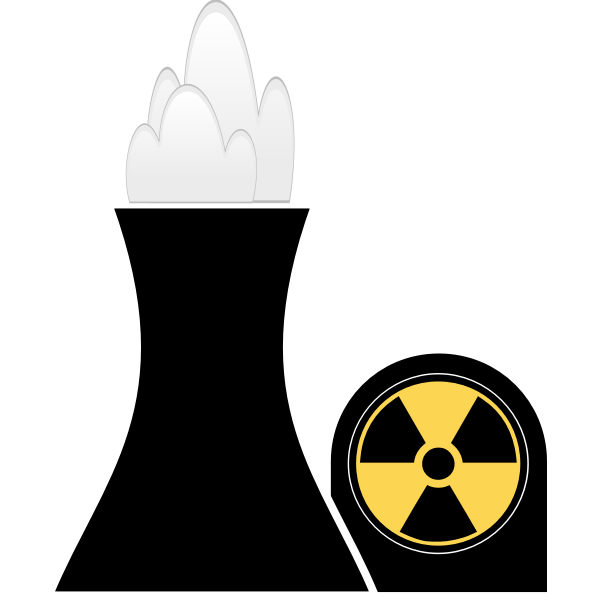 Nuclear plant black and yellow clip art