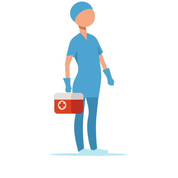A nurse with first aid