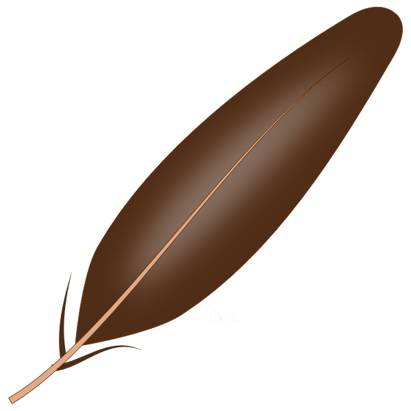 Vector drawing of brown shaded feather