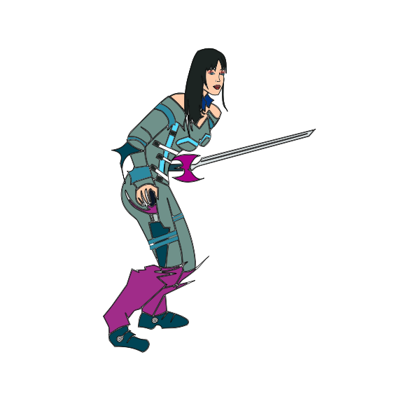 Cartoon vector image of fencer