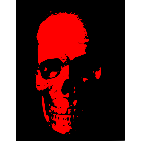 Vector image of red skull