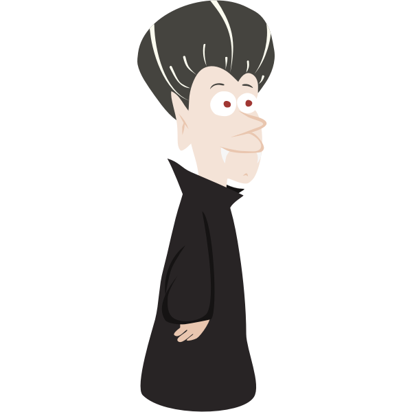 Old vampire in black cloak vector illustration