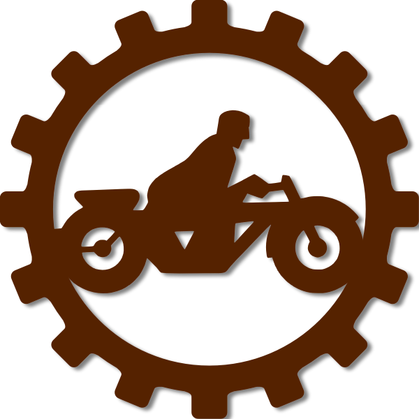 Motorbike rider in a gear sign vector image