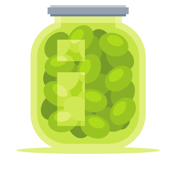 Olives in a glass jar