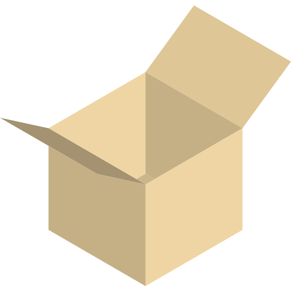 Vector image of yellow packaging box wide open