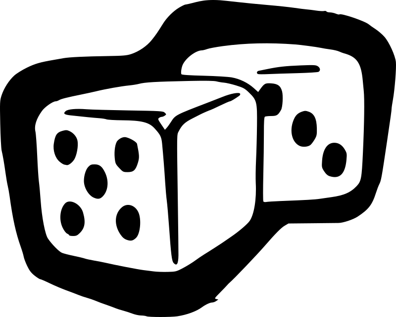 Dice black and white illustration